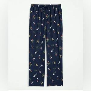 NWT, Brooks Brothers Christmas Cotton Flannel Lounge Pants, Mens Large